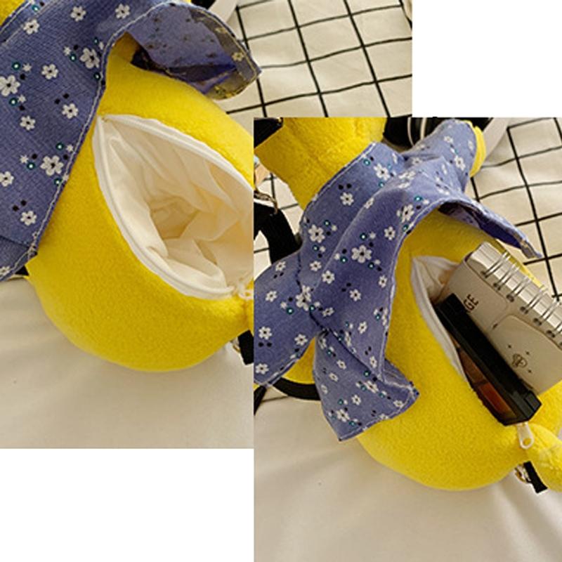 Adorable Cartoon Plush Shoulder Bag Duck White Green - Puppy Yellow