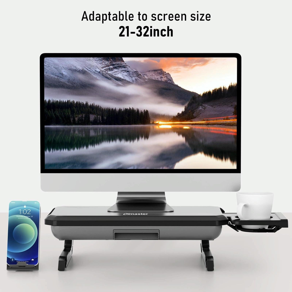 Adjustable Laptop Stand with Storage Drawer - Height Riser - Basic