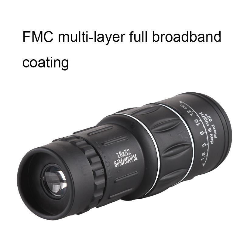 High Definition Monocular Telescope For Outdoor Bird Viewing - 16X52 Green Film - 16X52 Prism
