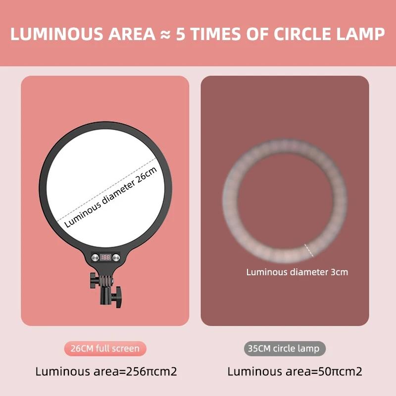 Full-screen Selfie Ring Light Tripod Set for Live Stream - 210cm Height - 55Cm Bracket