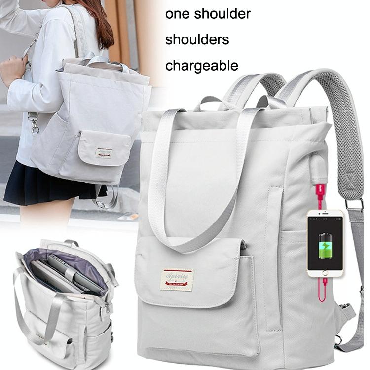 Medium Gray Waterproof Usb Laptop Backpack