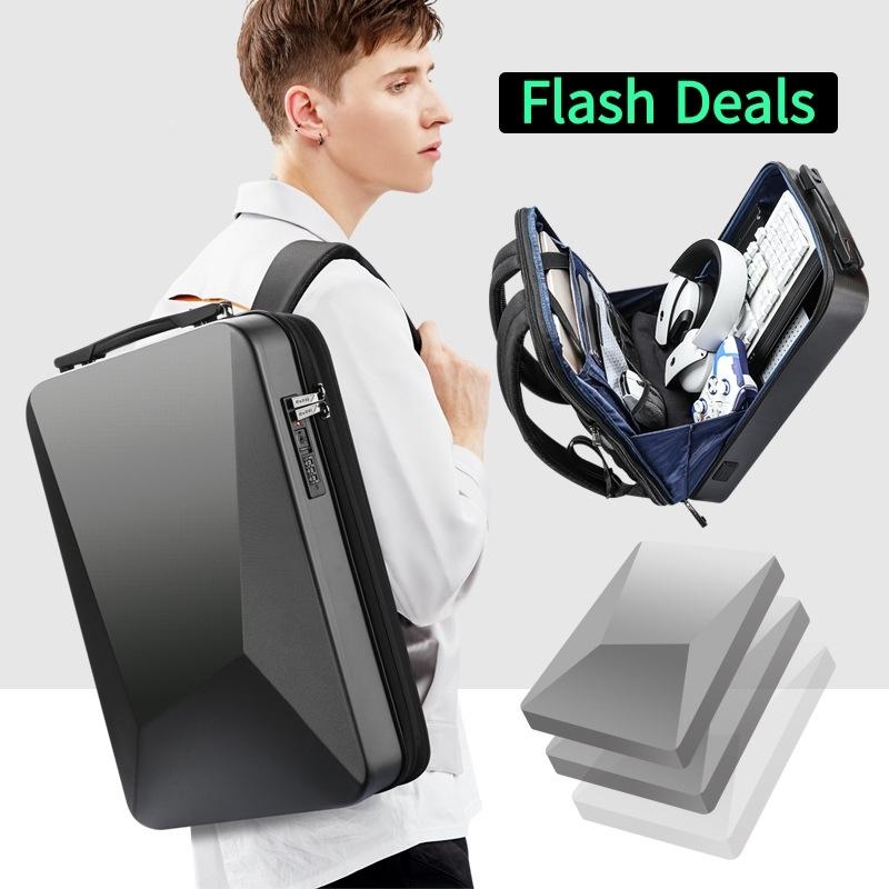 Waterproof Expandable Backpack with Usb Charging - Silver Regular