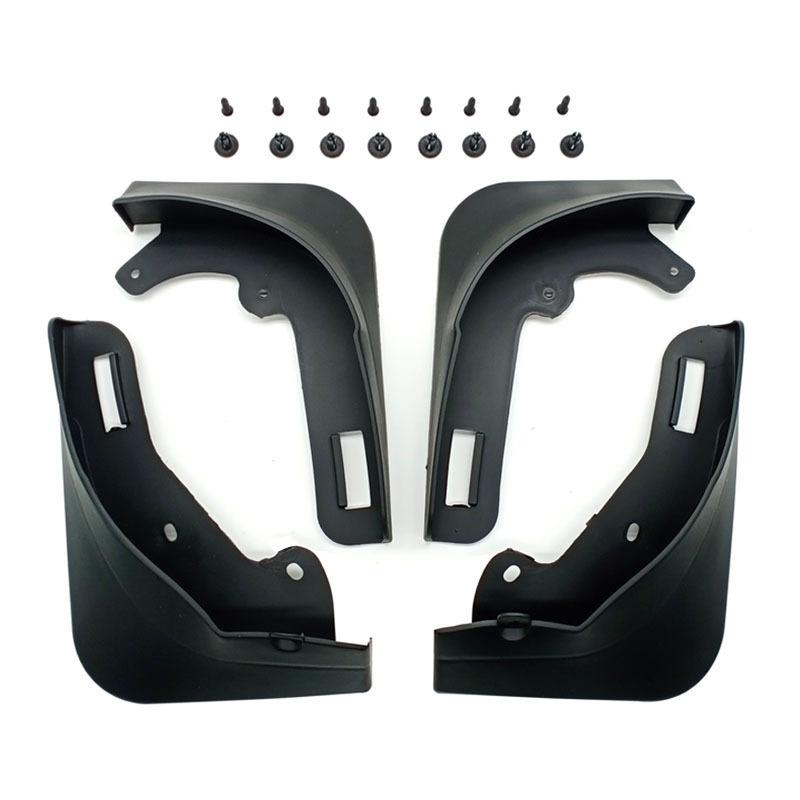 For Tesla Model Y Car Punch-Free Front And Rear Wheel Soft Rubber Fender Guard - Carbon Fiber - Matte Black