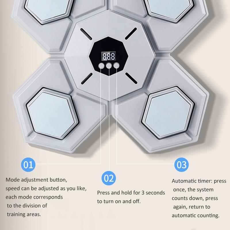 Rechargeable Bluetooth Boxing Machine With Adult & Child Gloves - Blue - Without Gloves Pink Blue