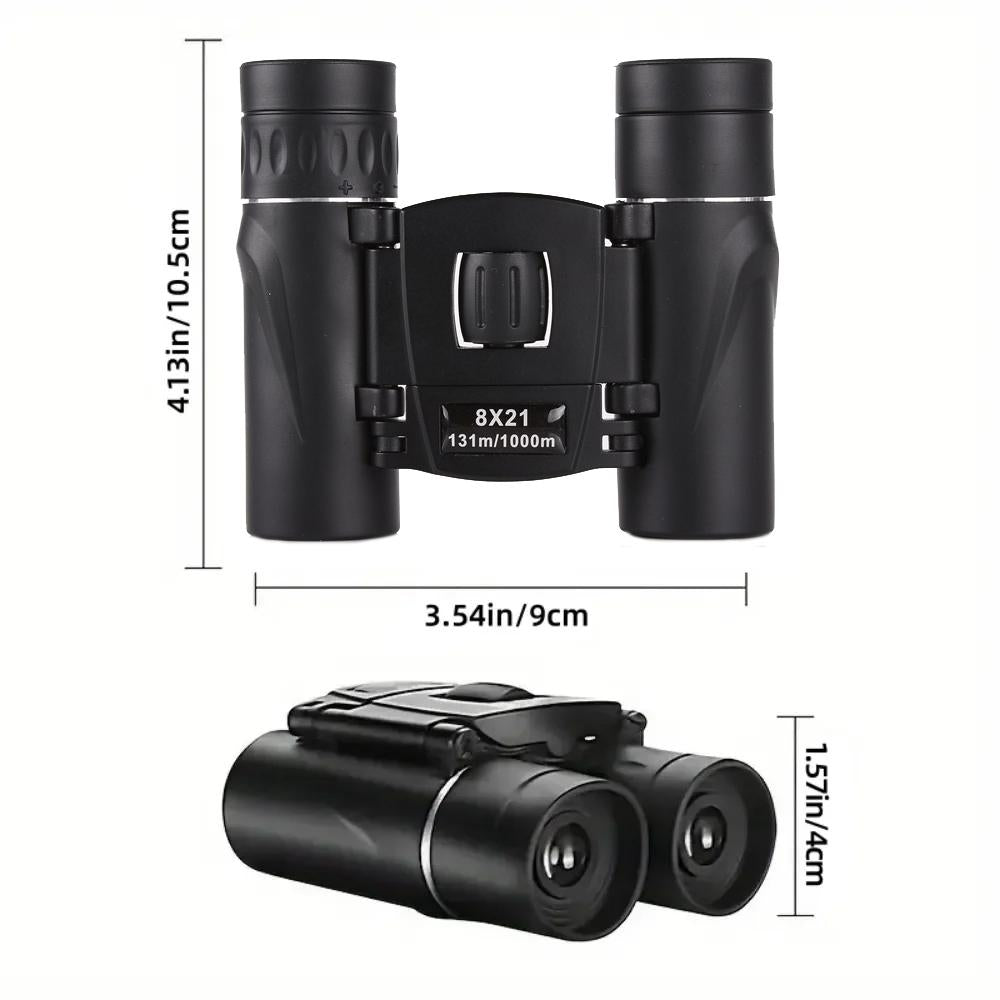 High-power Mini Binoculars for Low-light Night Vision 8x21