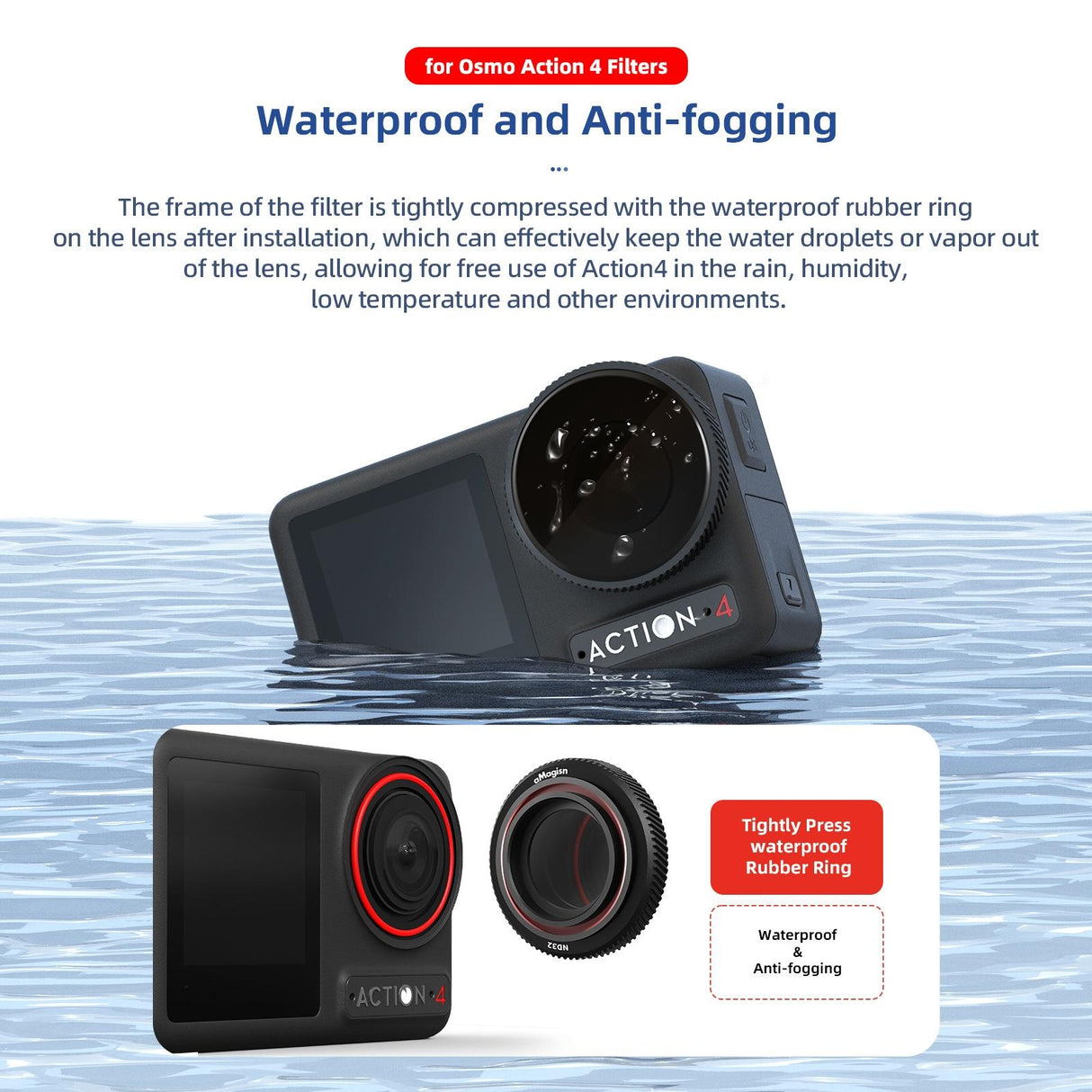Waterproof Filter for Dji Action 4 Sports Camera - Cpl - Uv