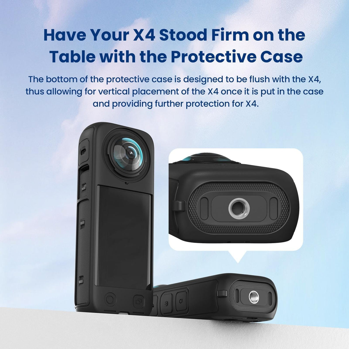 Amagisn Silicone Protective Cover for Insta360 X4 - Body Case + Lens Cover Black
