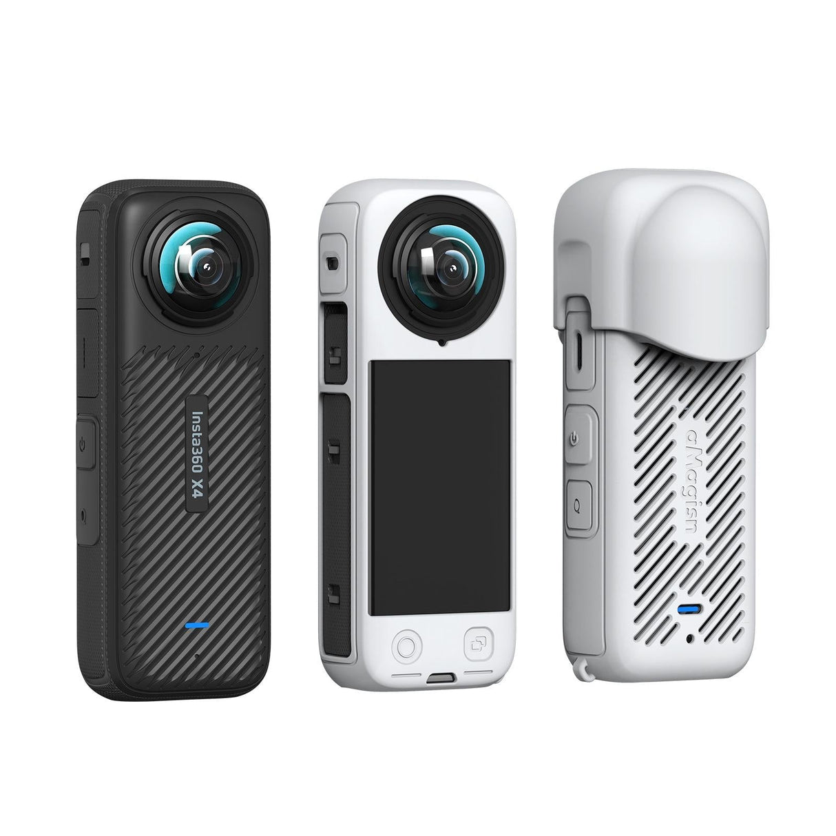 Amagisn Silicone Protective Cover for Insta360 X4 - Body Case + Lens Cover Black