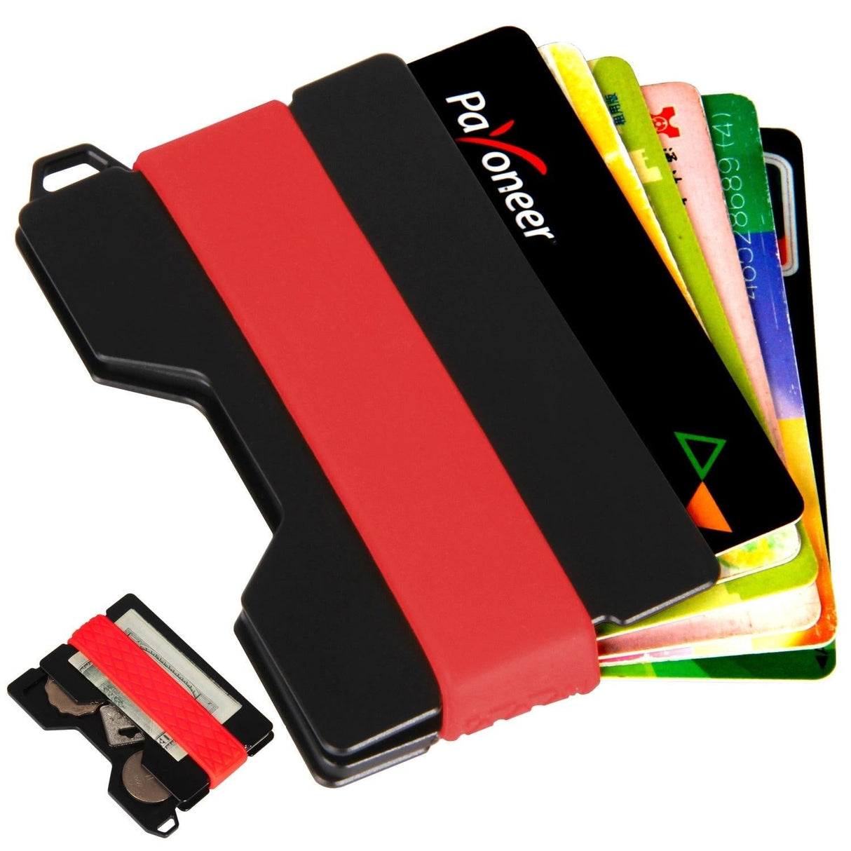 Rfid Card Holder & Edc Wallet Anti Theft Aluminum Alloy Red