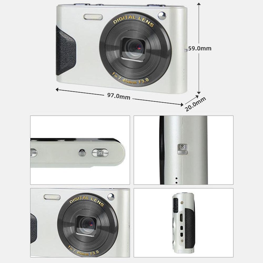 Retro 4K Digital Camera With 2.7 Lcd Screen - 30W Standard White