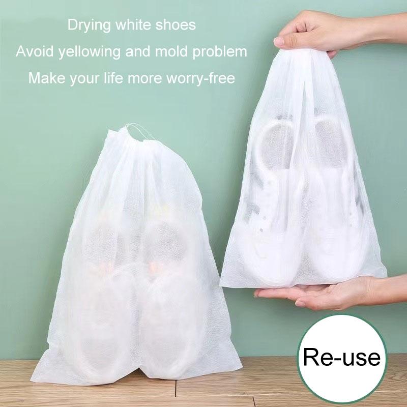 50 Pcs Thickened Non Woven Shoe Storage Bag Portable & Sunscreen - 50Pcs /Pack 24X38Cm Small