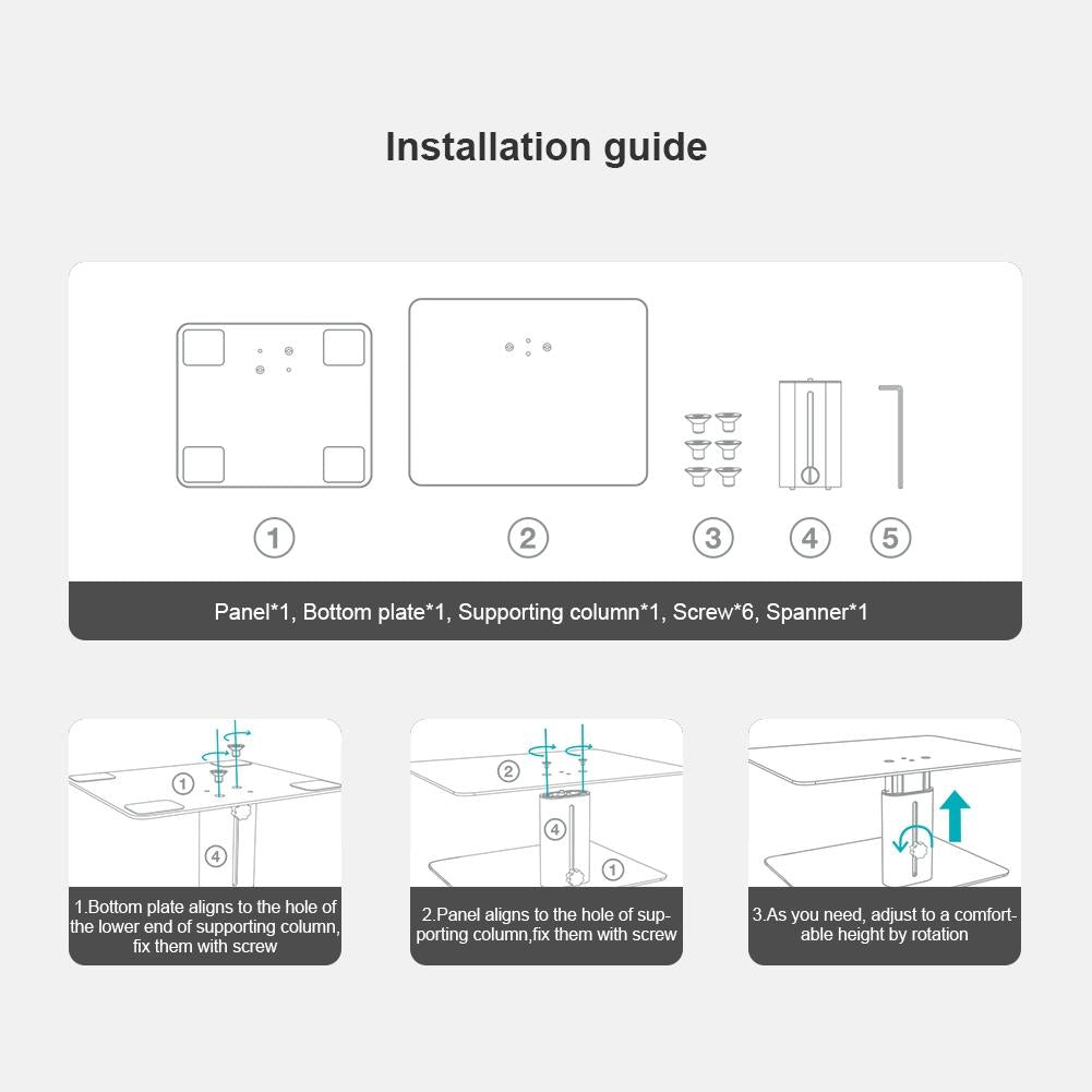 Black Adjustable Desk Stand for Laptop and Monitor - Eda0011511