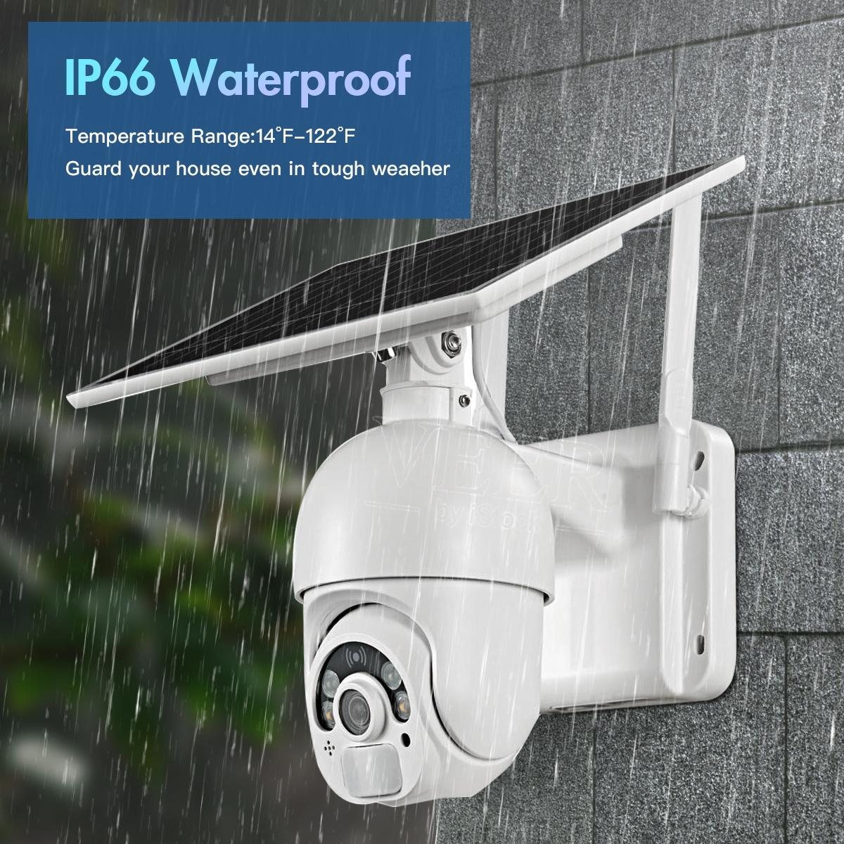 Solar-Powered Wifi Camera With 1080P Hd Pir Alarm Night Vision And Two-Way Audio