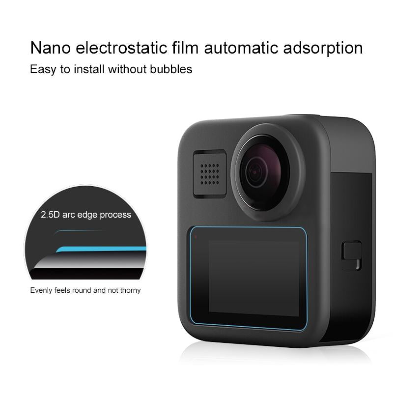 2-pack Tempered Glass Screen Protectors for Gopro Max Lcd Display