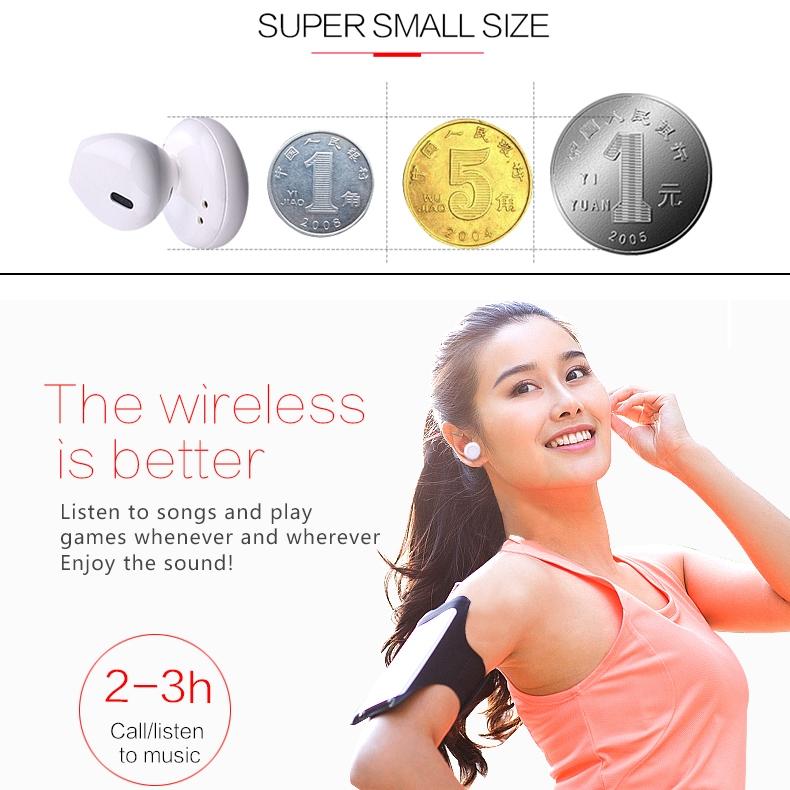Mini Bluetooth 4.2 In-ear Stereo Earphone with Charging Box - Single Ear