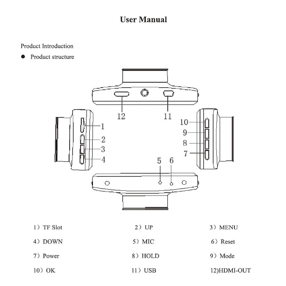 Hd Dual Camera Car Recorder with Infrared Night Vision - F9