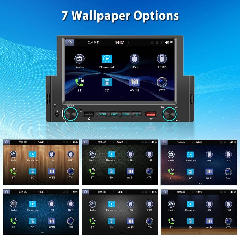 6.2 Inch Single Butt Carplay Car Monitor - Universal Wired Mp5 Player - Standard + 4 Light Camera