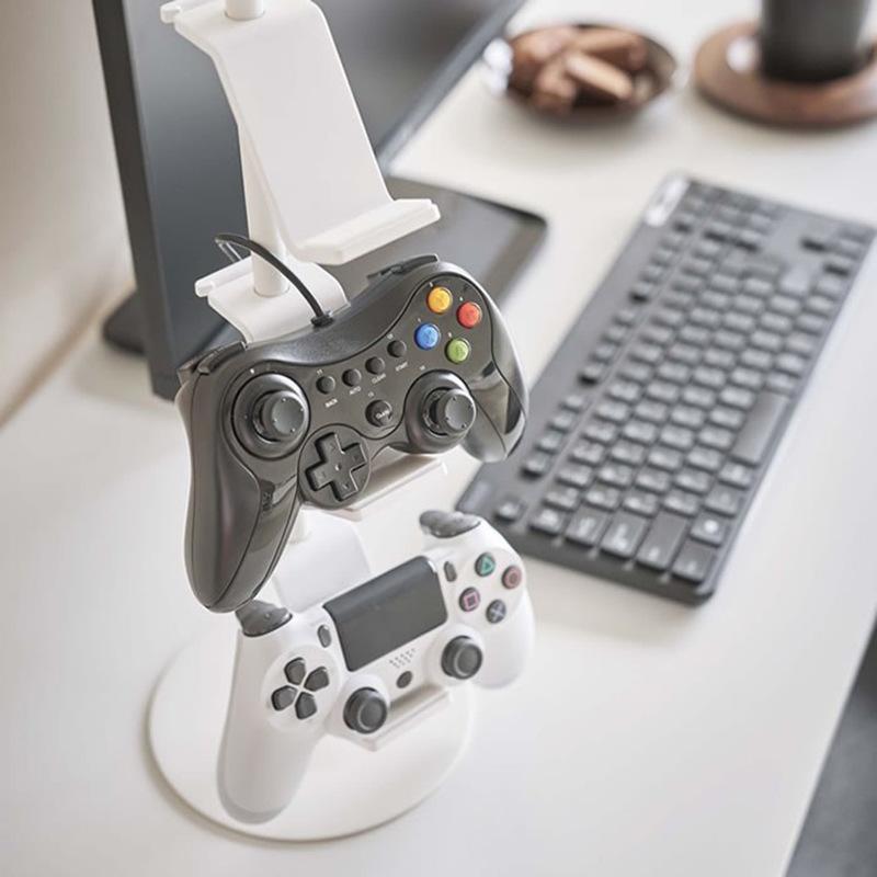 3-tier Desktop Gamepad and Headphone Storage Rack - Black
