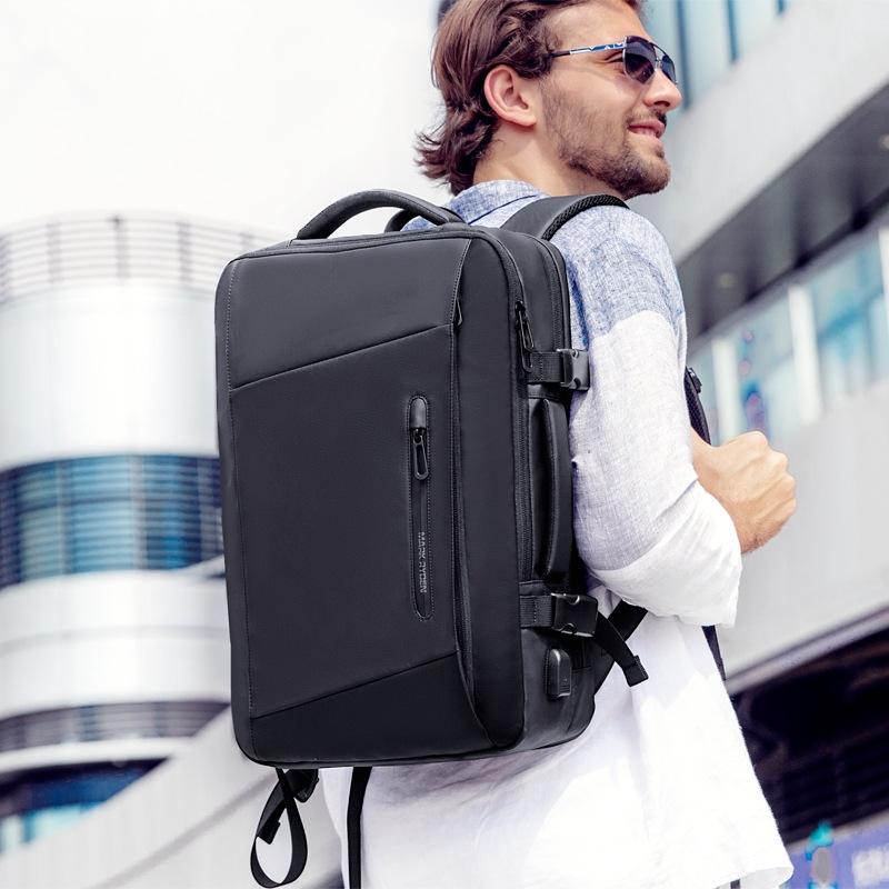Large Capacity Oxford Cloth Backpack - 17.3 Inch Expansion Style for Men