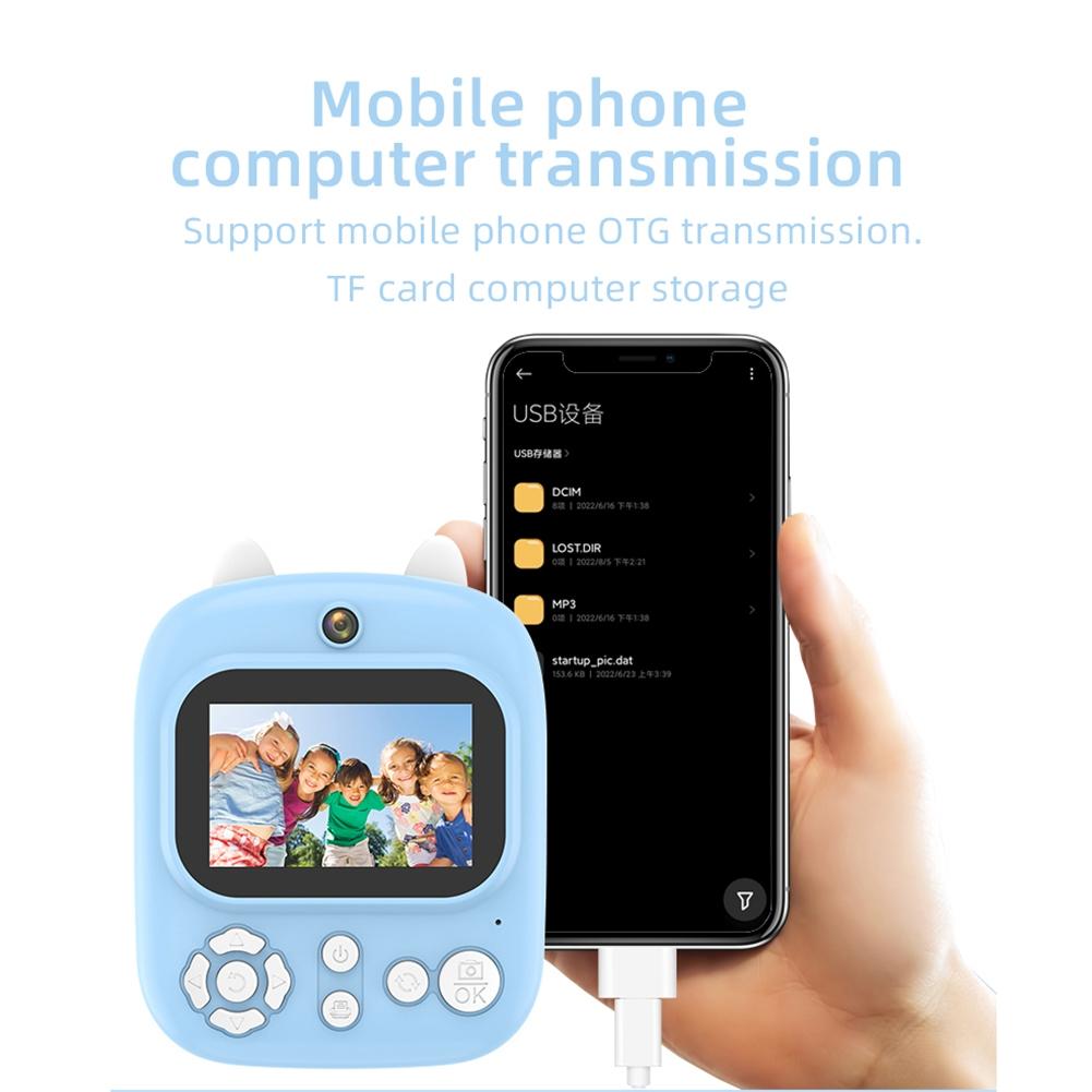 32g Instant Camera with 2.4 Display & Card Reader for Kids - 1200w Blue - Standard Blue