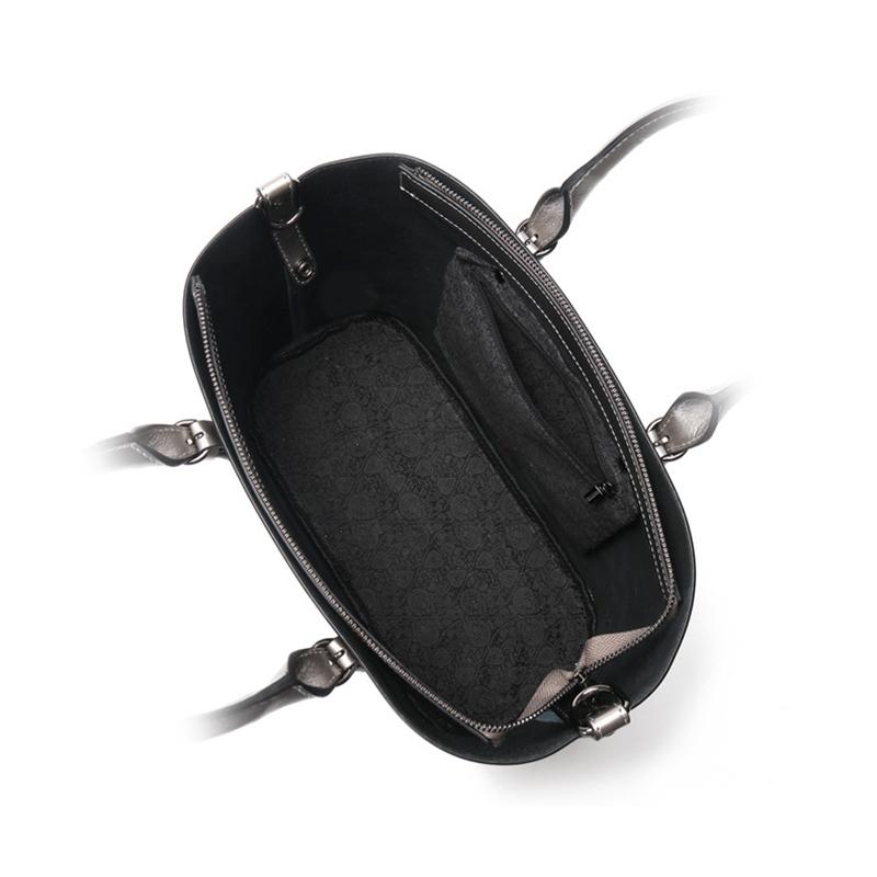 Blue Cowhide Messenger Tote For Women Large Capacity