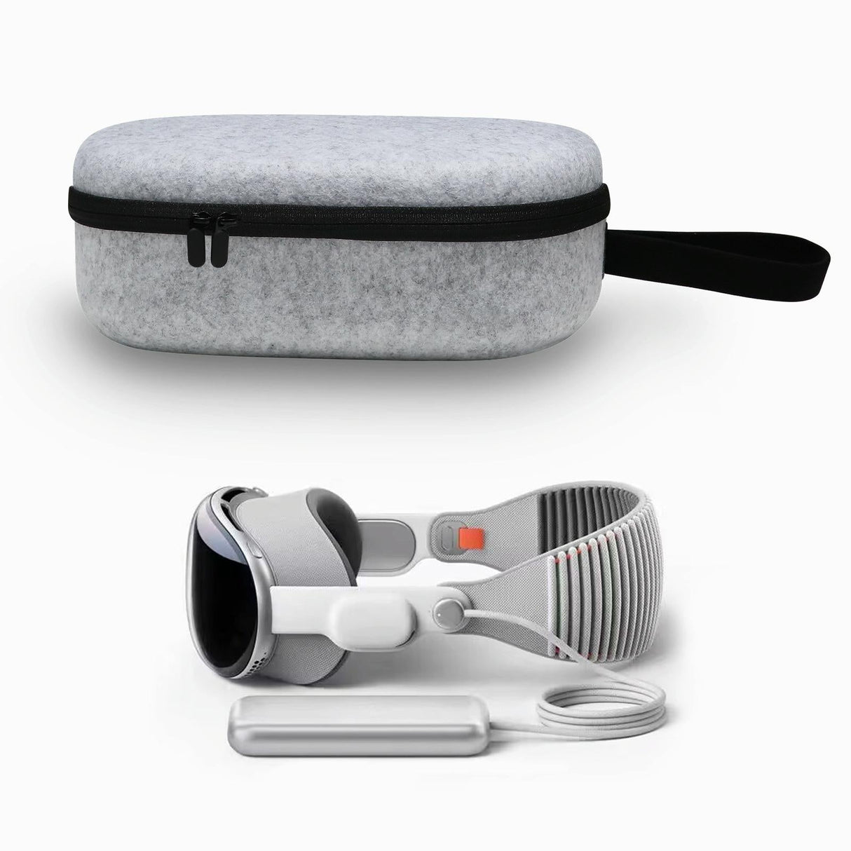 Portable Vr Headset Storage Bag for Apple Vision Pro Glasses - Gray Felt - Gray Felt
