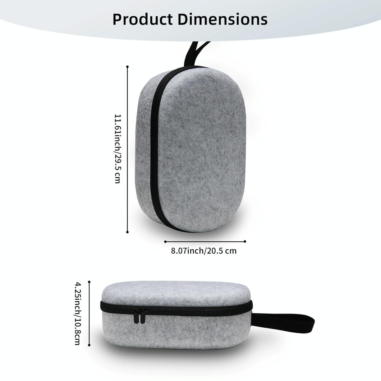 Portable Vr Headset Storage Bag for Apple Vision Pro Glasses - Gray Felt - Gray Felt
