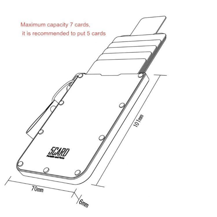 Ultra Thin Pull Out Card Holder Black Genuine Leather