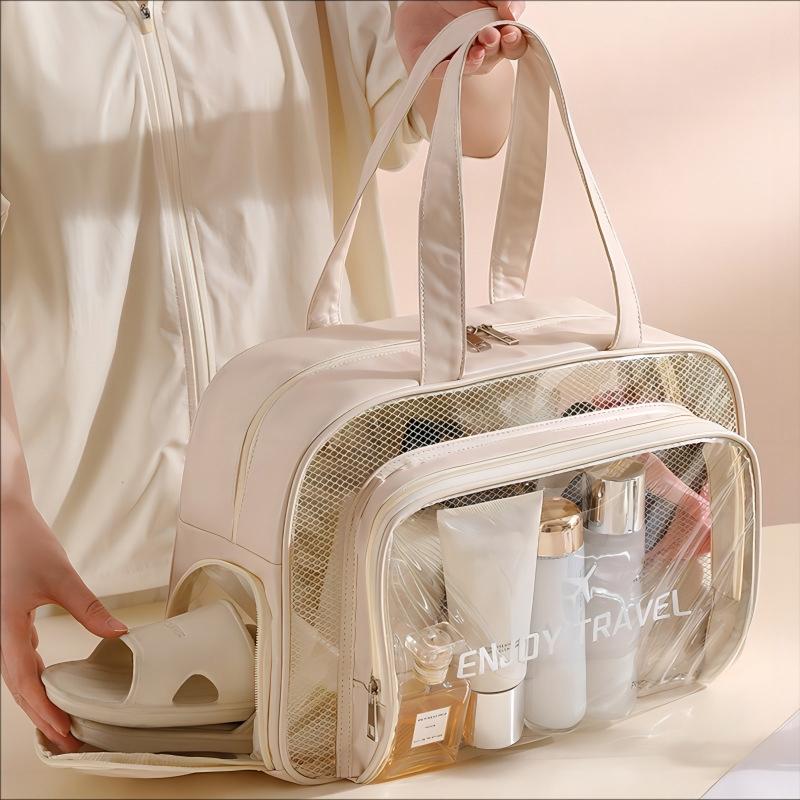 Beige Waterproof Beach Bag For Toiletries Cosmetics L For Swimming Travel - Beige With Shoe Warehouses