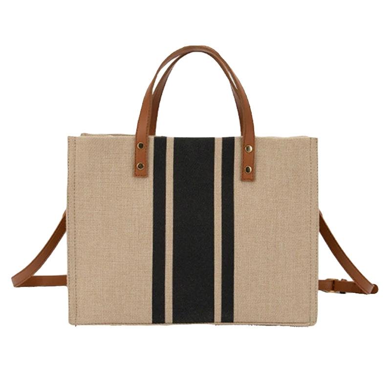 Large Canvas Crossbody Bag For Women Black - Navy