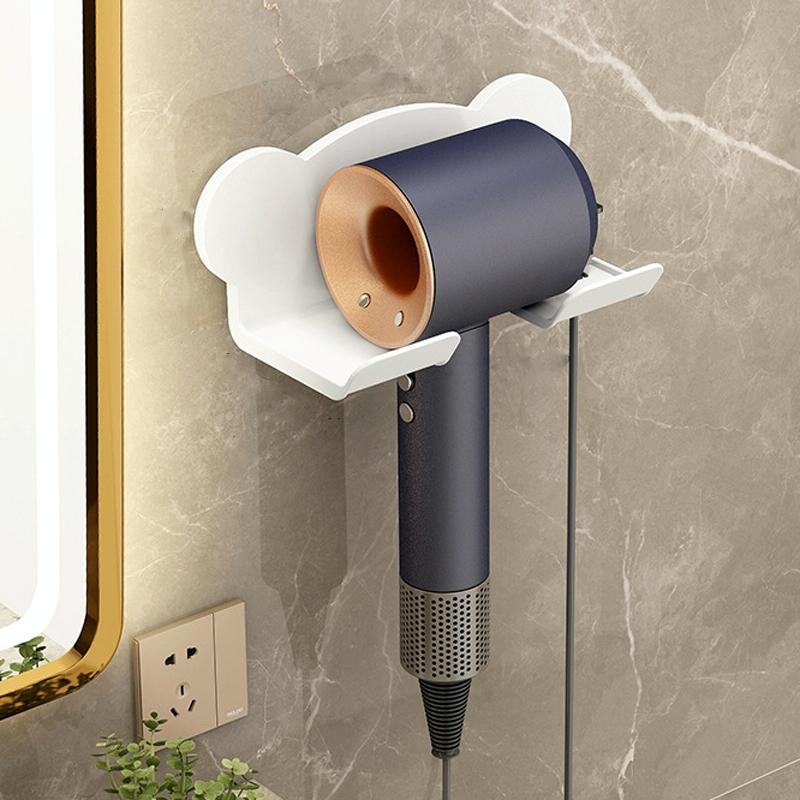 Wall Mounted Holder For Dyson Hair Dryer Bathroom Storage Rack Simple Black - Simple Black
