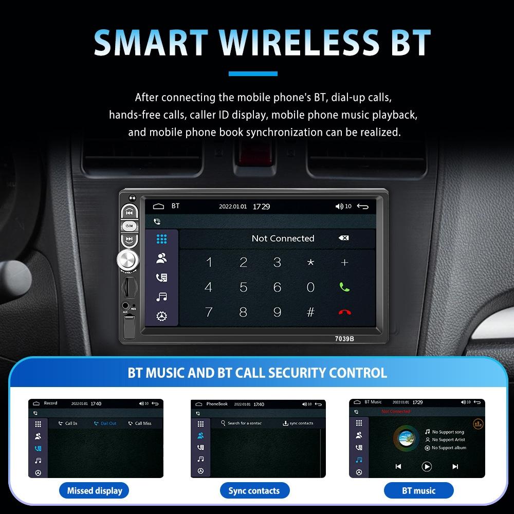 7 Inch Mp5 Bluetooth Carplay Player With Reversing Camera - Standard + 4 Lights