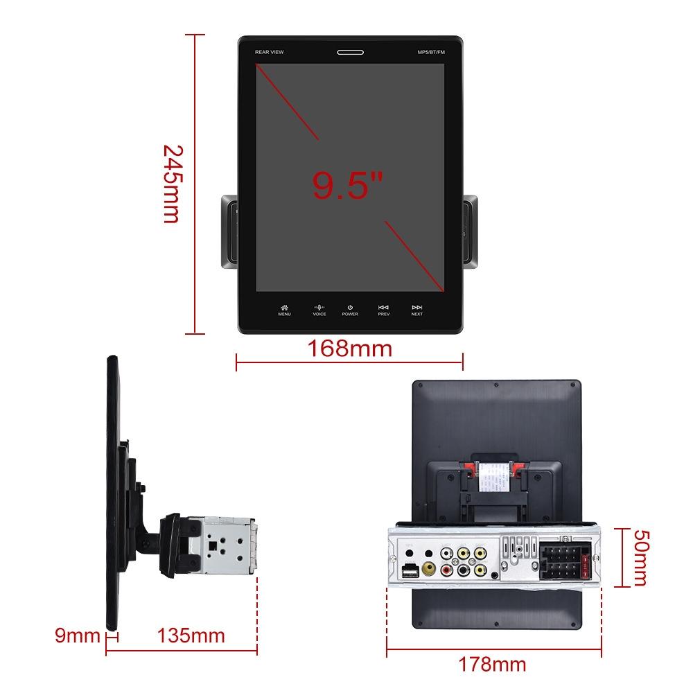 9.5 Inch Carplay Mp5 Player With 4 Light Camera - Standard Style