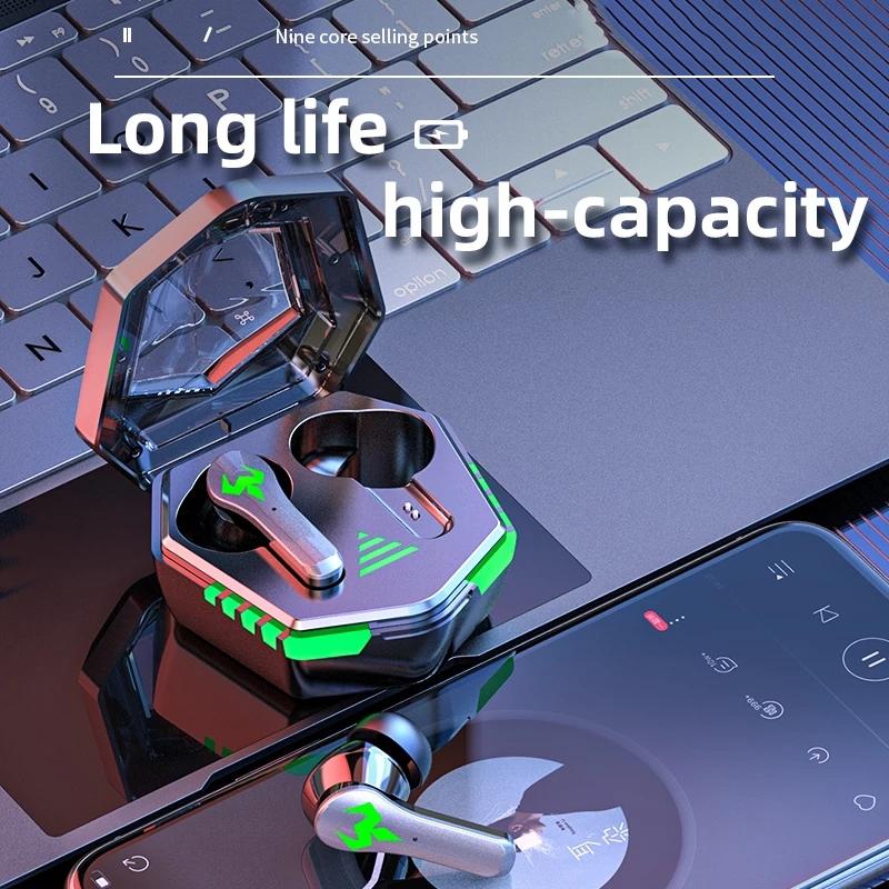 Low Latency Wireless Bluetooth Game Earphones with Colourful Lights - Non-Digital Display