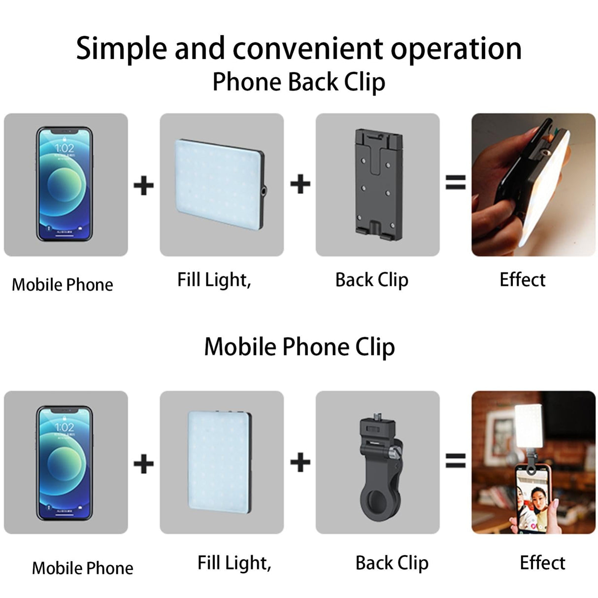 5w Mobile Phone Fill Light for Live Broadcast with Screen - V11 Cool & Warm