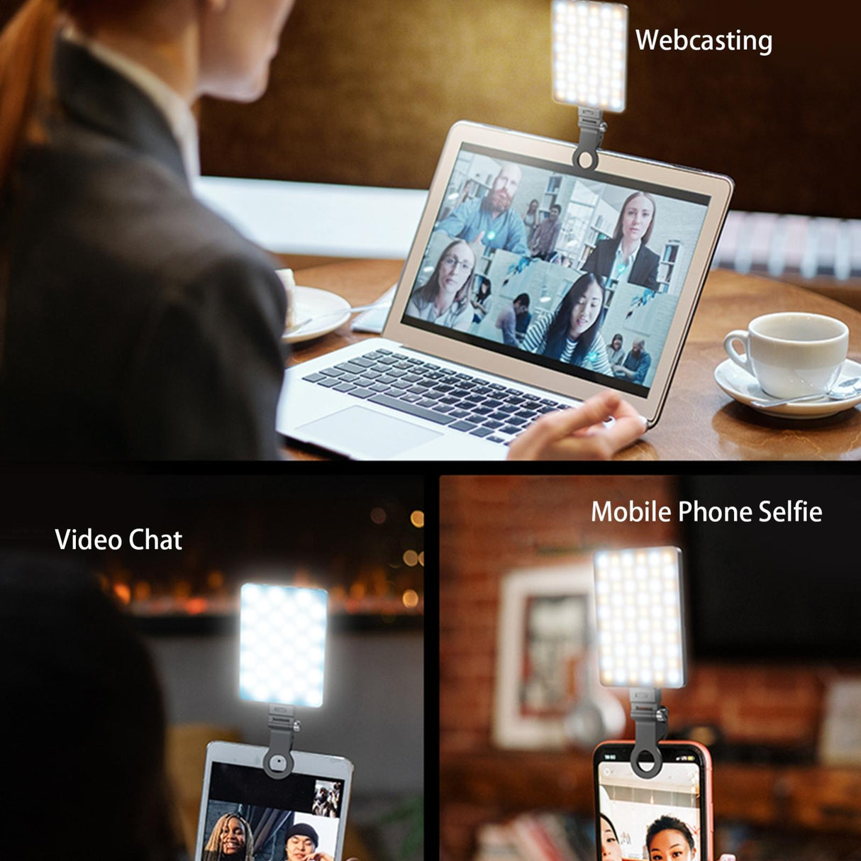 5w Mobile Phone Fill Light for Live Broadcast with Screen - V11 Cool & Warm