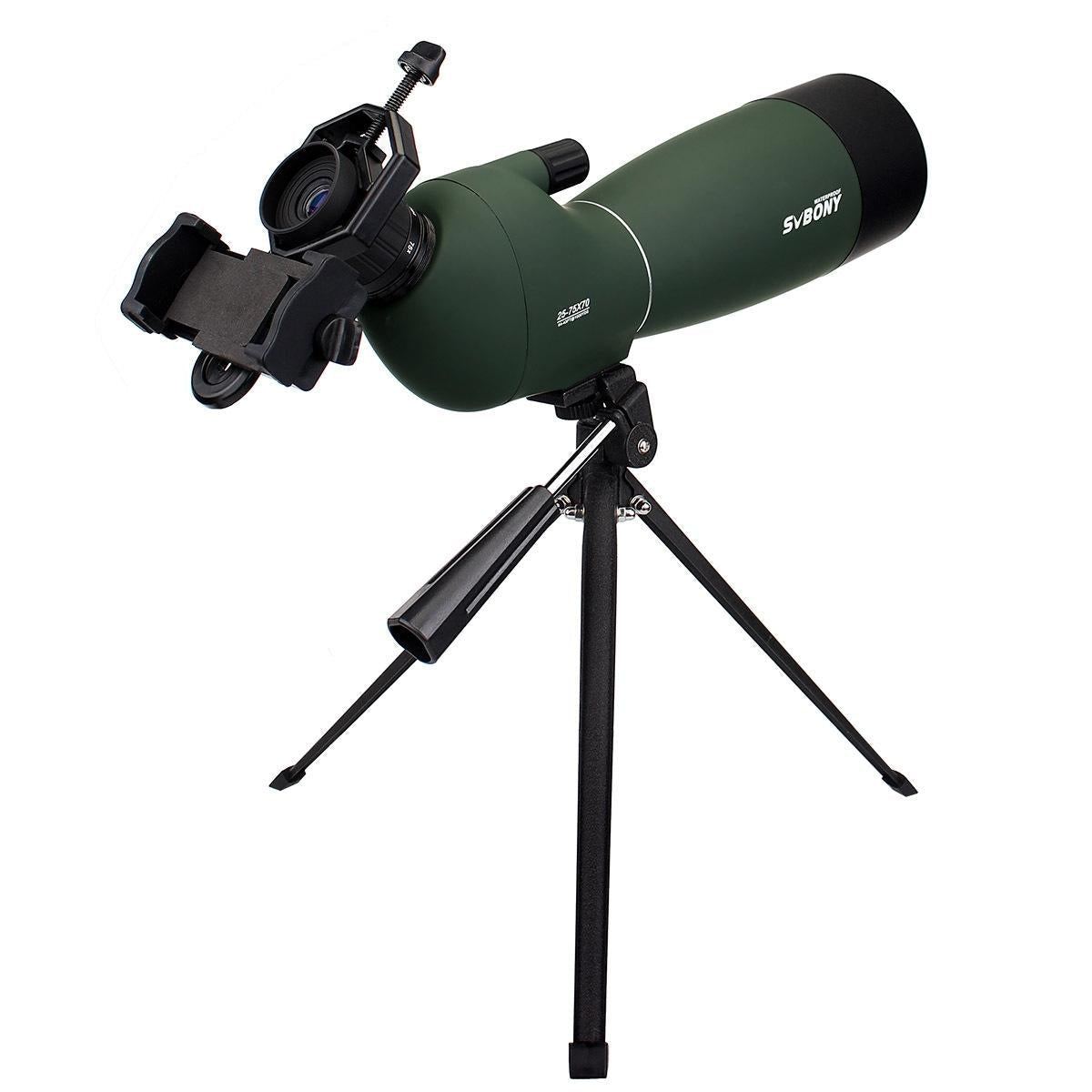 High Definition Birding Scope with Tripod - 25-75x70 - Green Film - 19Mm Eyepiece Red Film