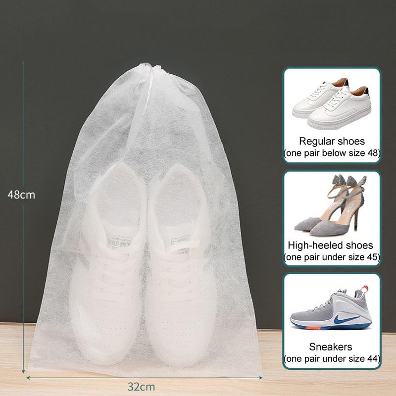 50 Pcs Thickened Non Woven Shoe Storage Bag Portable & Sunscreen - 50Pcs /Pack 32X38Cm Middle