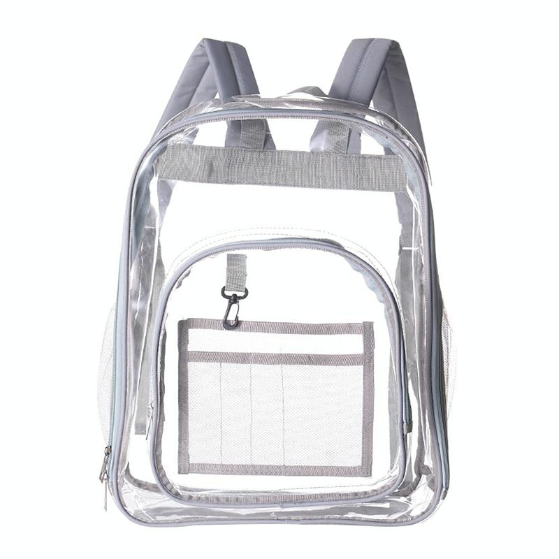 Waterproof Pvc Backpack for Students - Compact and Durable - Light Grey