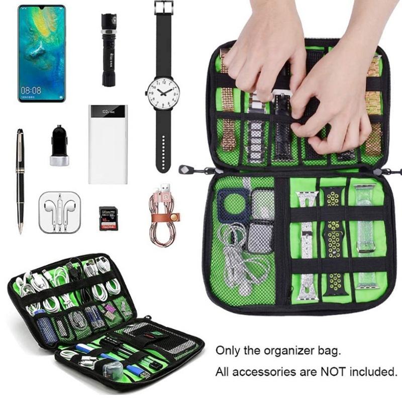 Portable Multifunctional u Disk Storage Bag for Mobile Phone Accessories - Pink