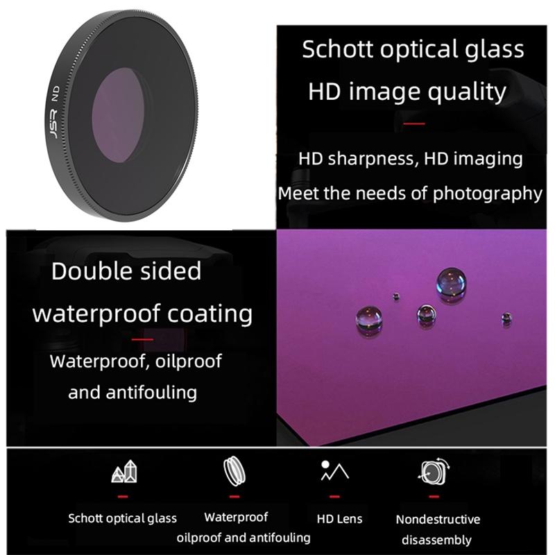 4-in-1 Lens Filter Set for Dji Action 3 - Nd8pl Nd16pl Nd32pl Nd64pl