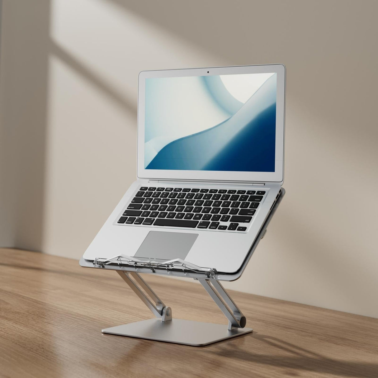 Portable Folding Laptop Stand with Adjustable Heat Dissipation - Book Clips