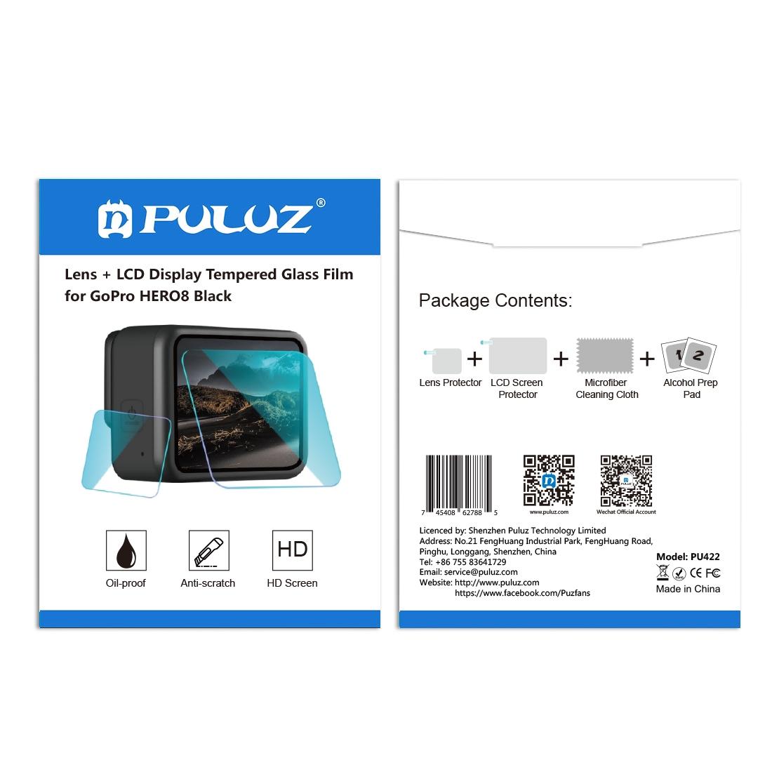 Tempered Glass Film for Gopro Hero8 Lens and Lcd Display