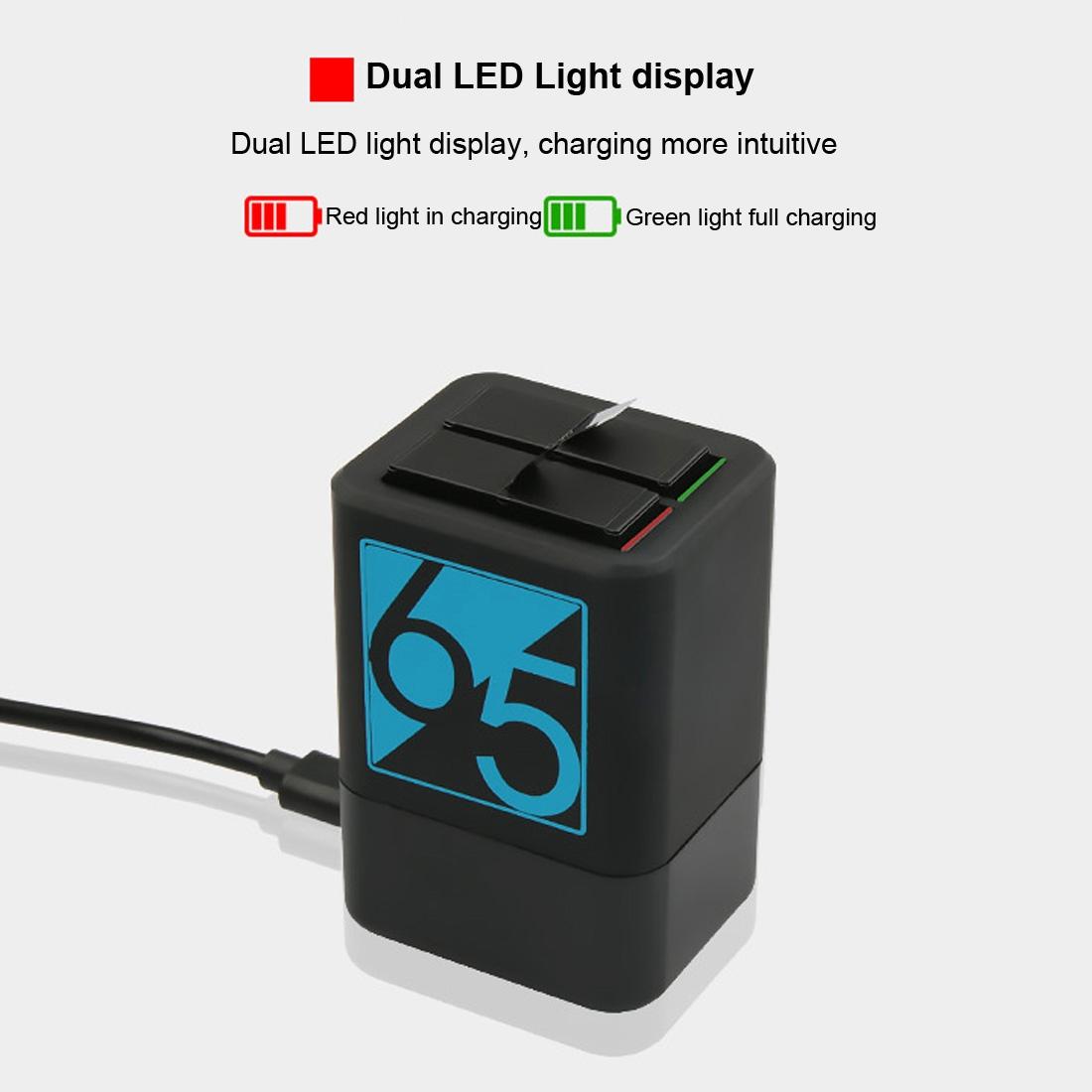 Usb-c Dual Battery Charger for Gopro Hero6 / 5 with Cable