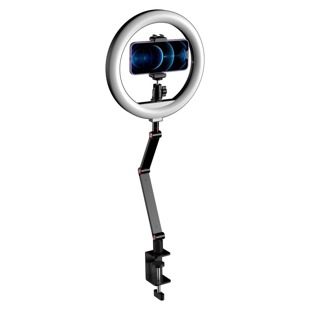 Foldable 10 Led Ring Light with Swing Arm Stand & Phone Holder