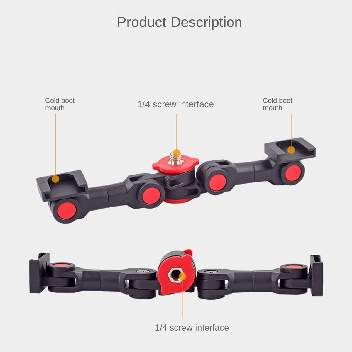 Universal Dual Cold Shoe Mount For Camera And Phone