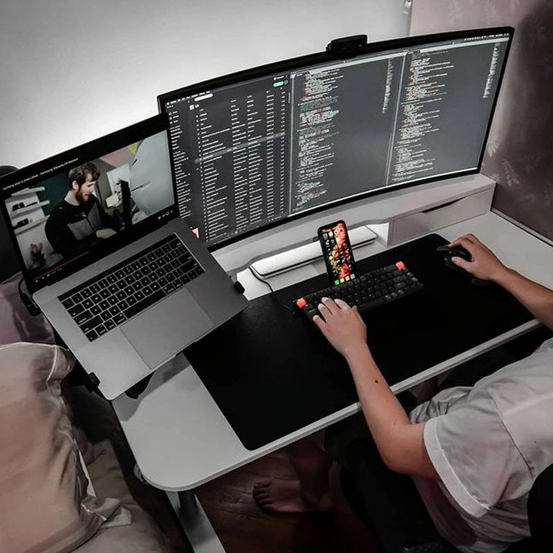 Rotatable Dual Screen Laptop Stand for Desktop
