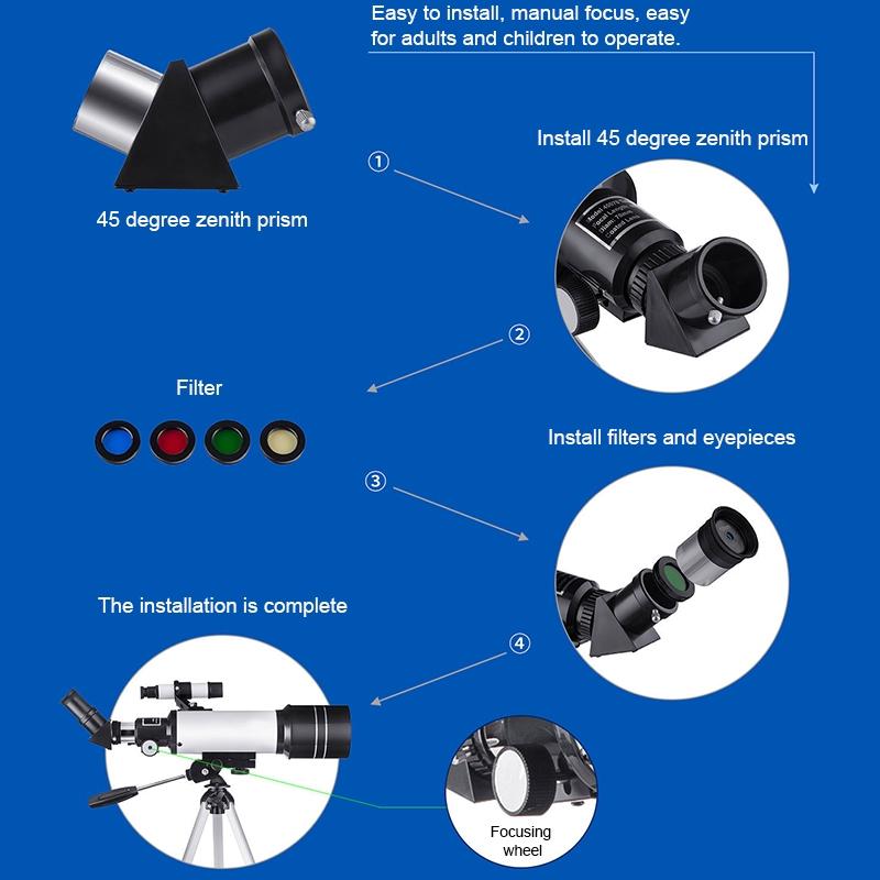 High Definition High Times Astronomical Telescope with Tripod - 16x / 66x70