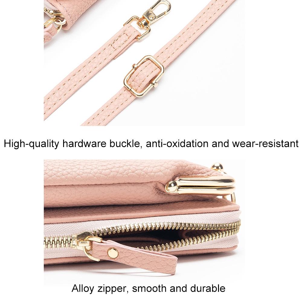 Black Embroidered Single Shoulder Phone Bag Wallet - Yellow