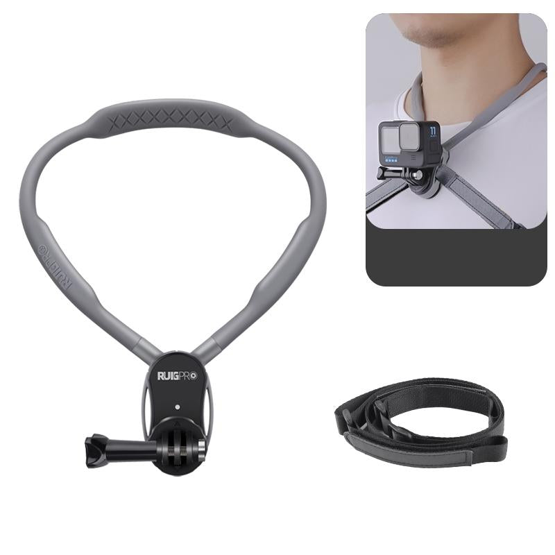 Flexible Neck Mount for Pov Viewing with Strap - With Phone Clamp & Adapter